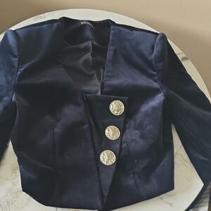 Balmain Black Blazer with Gold Accents